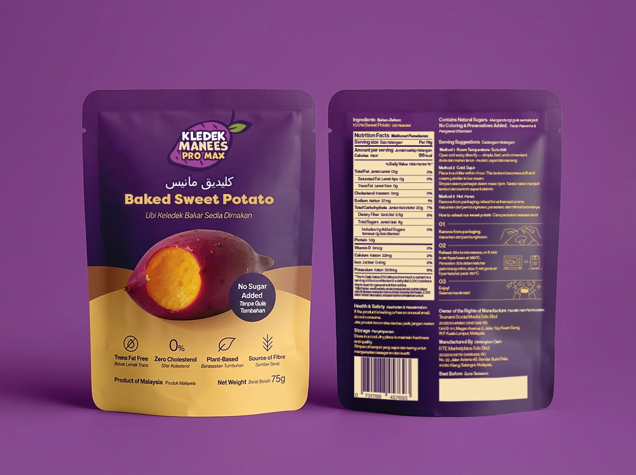Kledek Manees Pro Max sweet potato packaging